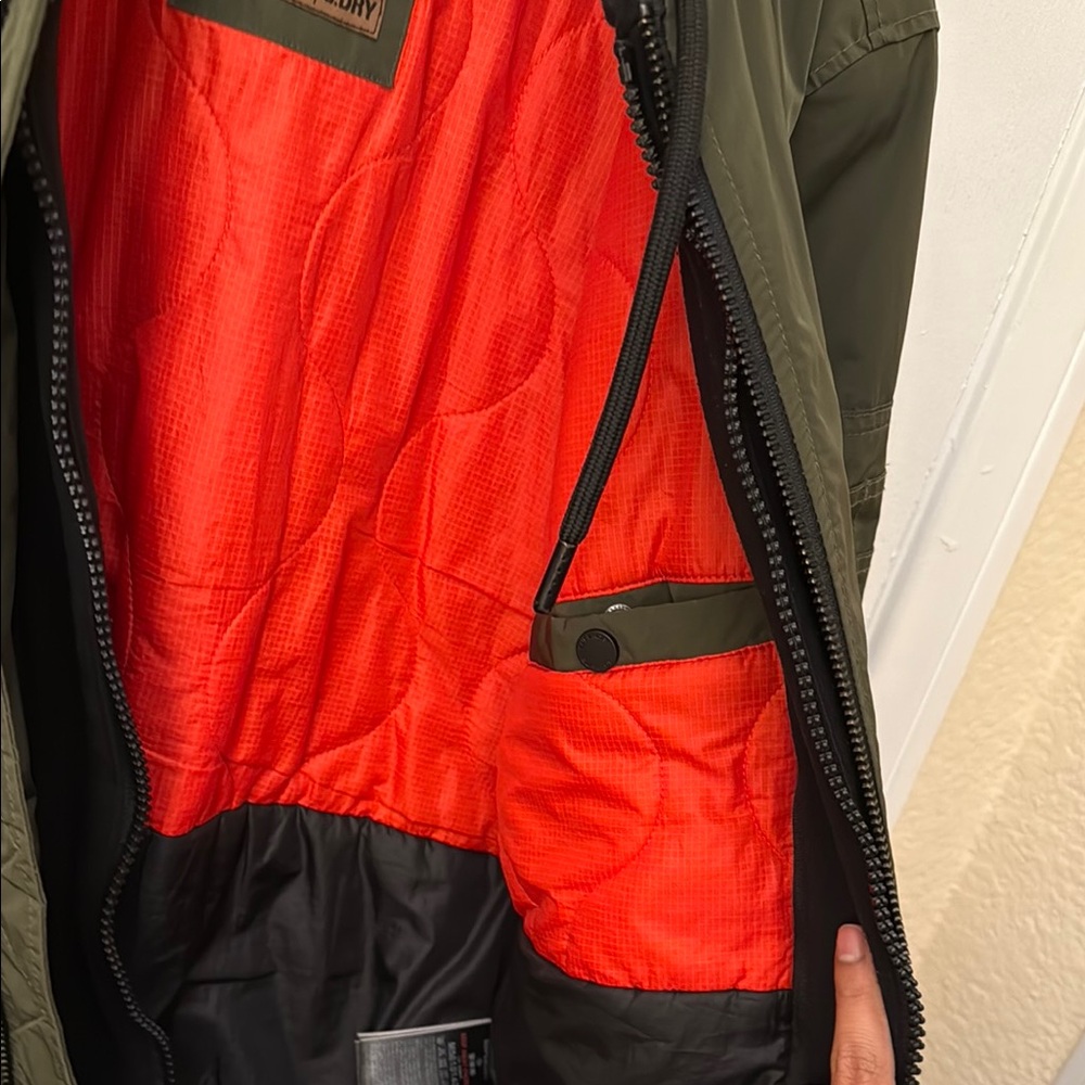 Superdry Olive Green Hooded Men's Jacket - Picture 4 of 6